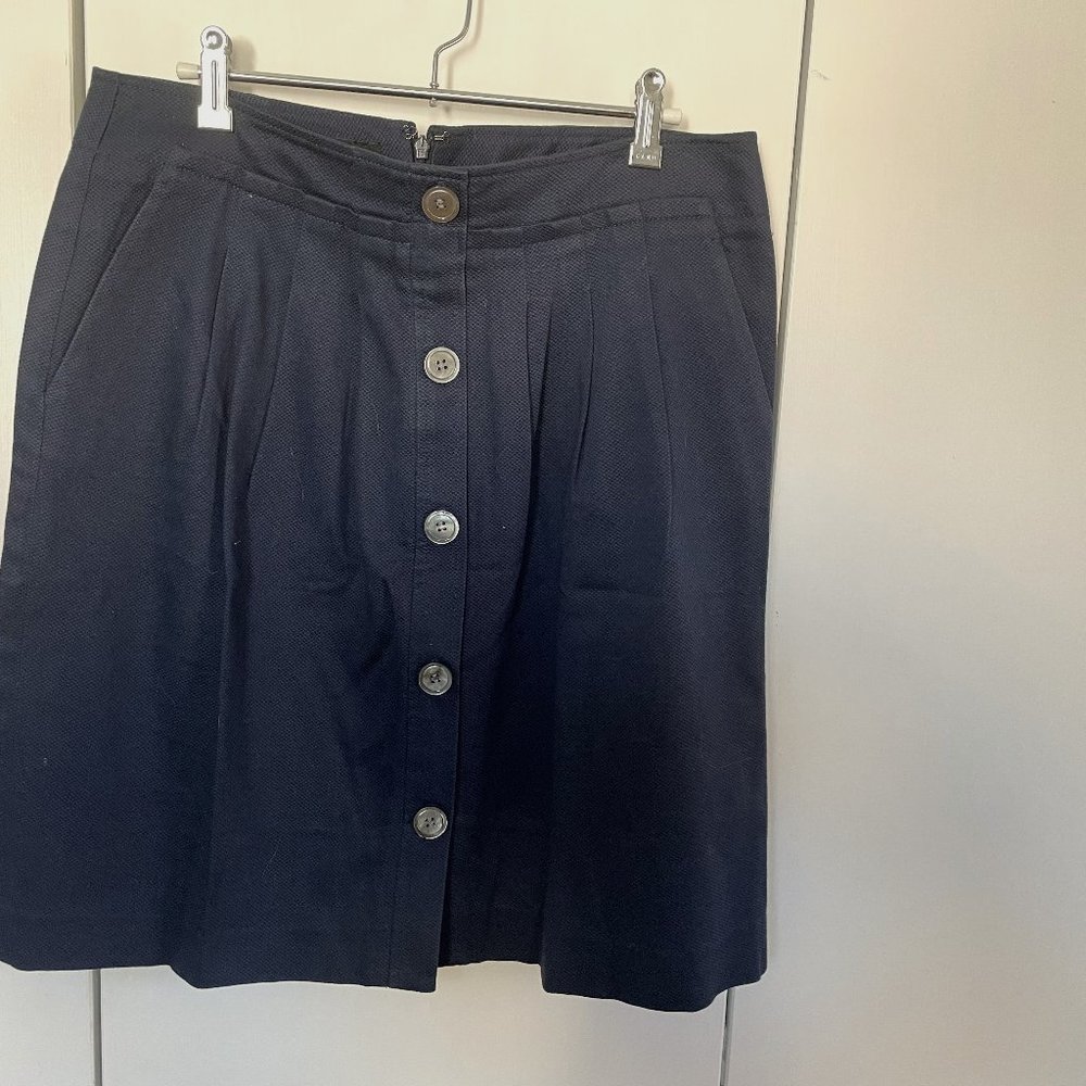 Talbot's Navy Pique Gathered Skirt Size 10